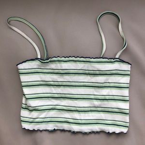 Striped crop tank top
